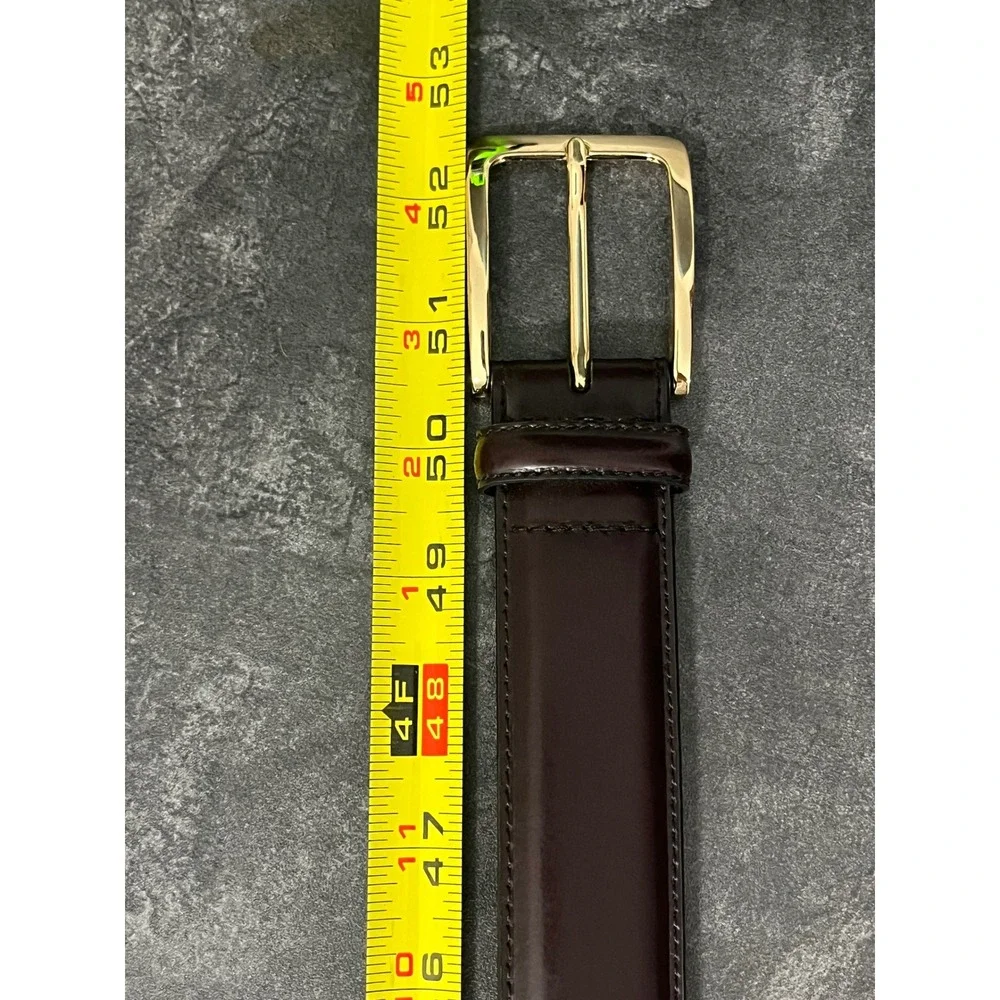 Chestnut Brown Leather Belt Men 44 Johnston Murphy Buckle Dress Buisness Casual